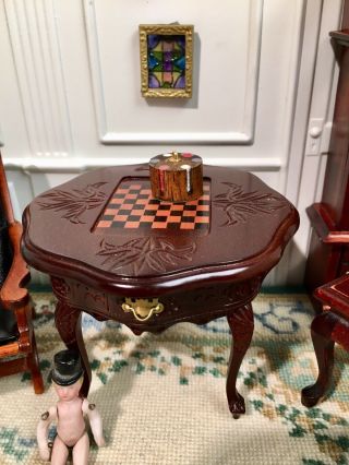 Fantastic Merchandise Dollhouse Miniature Fine Queen Anne Game Table Furniture
