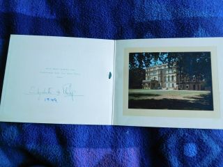 Queen Elizabeth Ii Signed Rare Christmas Card From 1949 Before Becoming Queen