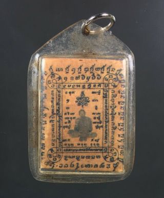 Locket Lp Tim Back 2 Takrut Thai Buddha Amulet Pendant Talisman Fetish
