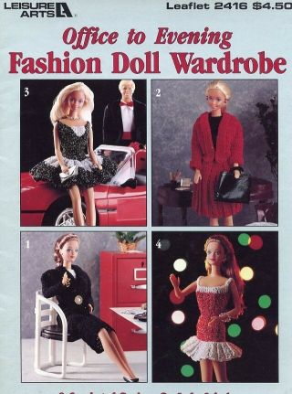 Office To Evening Fashion Doll Wardrobe For Barbie La246 Crochet Pattern Rare