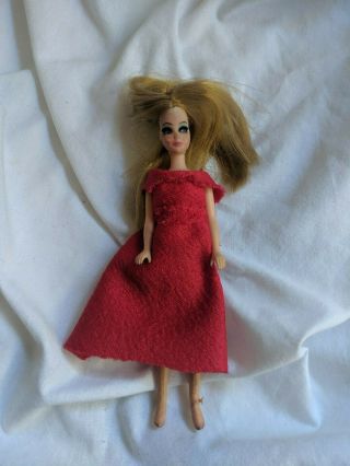 Vintage 1973 Topper Dawn Doll W/ Red Dress