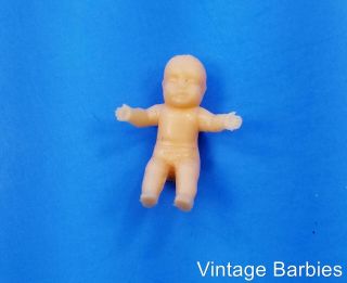 Barbie Doll Sized Tiny Plastic Baby Vintage 1960 