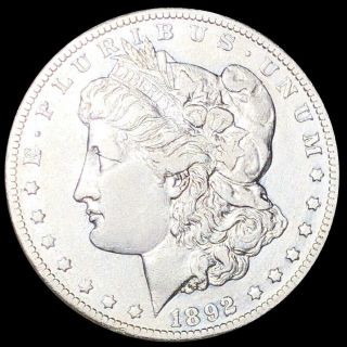 1892 - Cc Morgan Silver Dollar Nearly Uncirculated Rare Carson City $1 Coin No Res