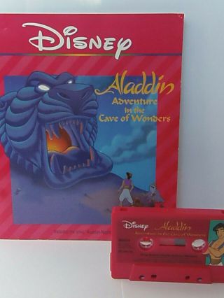 Rare Disney Book On Tape Aladdin Cave Of Wonder Audio Cassette & Read Along Book