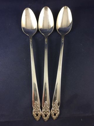 Vintage Set Of 3 Prestige Plate Distinction Ice Tea Spoons