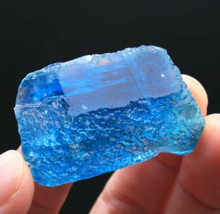 49g Rare Ladder - like Blue‘blue core’ Fluorite Crystal Mineral Specimen/China 51 2