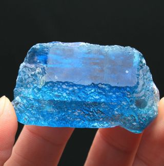 49g Rare Ladder - like Blue‘blue core’ Fluorite Crystal Mineral Specimen/China 51 3