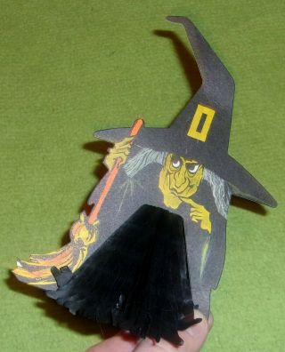 Vintage Halloween Honeycomb Witch Hallmark Prop Decor Horror Display Rare