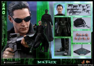 1/6 Hot Toys The Matrix Neo Keanu Reeves Collectible Action Figure Mms466