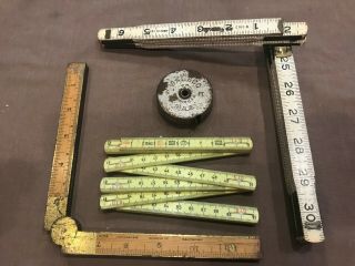 4 Pc.  Antique Tape Measure / Ruler Group From Massive Estate.  Starts@ 2.  99