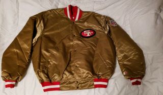 Rare Vtg 90s Starter Proline San Francisco 49ers Gold Satin Jacket Mens 3xl
