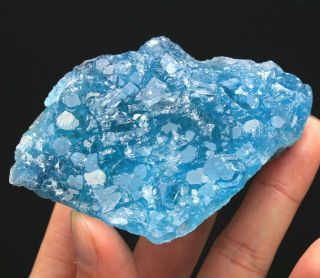 208g Rare Transparent Blue Cube Fluorite Crystal Mineral Specimen/china 256