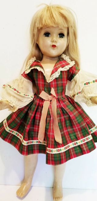 Vintage American Character Sweet Sue Doll Dress Plaid Fits 18 " Doll