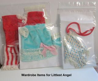 3) Vintage Littlest Angel & Other Small Doll Clothes: Pj 