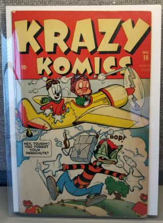 Krazy Komics 16 Vg,  | Rare Funny Animal Golden Age | Timely Marvel 1944