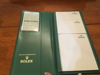 Rare Vintage Rolex Green Leather Notepad Notebook 3 Size Note Pads 10x5 "