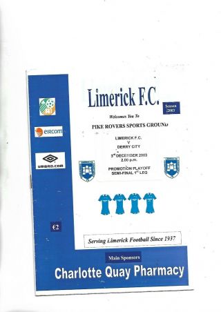 3/12/2003 Promotion Play Off Rare Limerick V Derry City