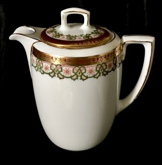 Antique Porcelain Covered Creamer Or Syrup Fine Porcelain M Z Austria 1884 - 1909