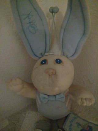 1986 Cabbage Patch Blue BUNNY BEEs Xavier Roberts w tag & Rare cabbage shoes 2