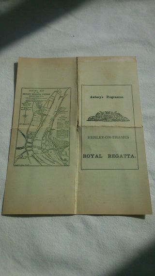 Ext Rare Henley Royal Regatta Programme 1896 Ticket Members Badge Medal Antique