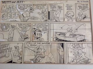 Mutt And Jeff Comic Strip Art,  Al Smith Signed,  Rare