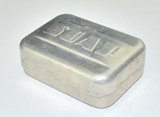 Antique Aluminum Travel Case For Bar Of Soap,  Shape