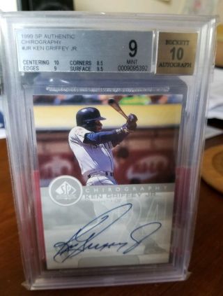 1999 Sp Authentic Ken Griffey Jr.  Chirography (on Card) Auto - Bgs - Rare - Read