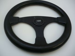 Rare 3 spoke black leather Raid steering wheel perfect for Vw size 34cm 2
