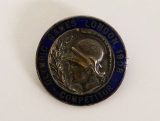 & Very Rare 1908 Olympic Games London Competitor Badge Medal Pin