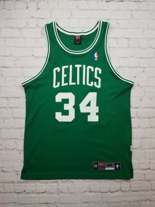 Nba Authentic Paul Pierce Boston Celtics Jersey Nike 44 L Green Dri - Fit Rare
