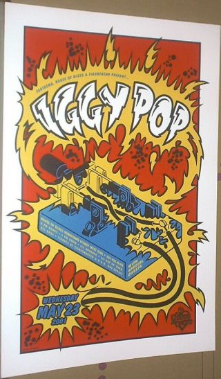 Iggy Pop Rare 2001 Concert Poster Iggy At Disney The Stooges Eye Noise No - Cd/lp