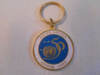 Vintage & Rare United Nations 50th Anniversary Keychain Key Ring 1995 ? Keyring