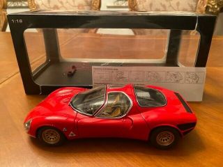Autoart Alfa Romeo Tipo 33 Stradale Prototype 1967 Red 1/18 Scale 70191 Rare