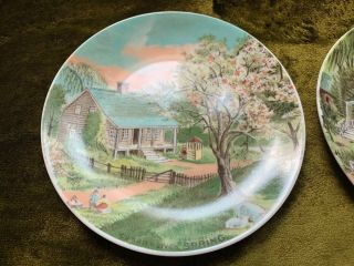 RARE Currier And Ives COMPLETE SET 4 Seasons Decorative Plates 6.  5” Vintage Dish 3