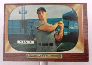 Rare 1955 Bowman Mickey Mantle 202 Hof 4th Year York Yankees Baseball Card