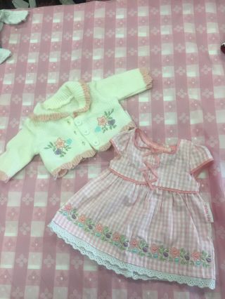 American Girl Bitty Baby Doll Clothes.  Dress And Sweater Set.  Rare