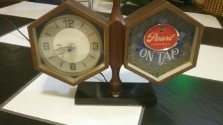 Pearl Lager Beer Cash Register Clock Rare vintage advertising clock NR 2