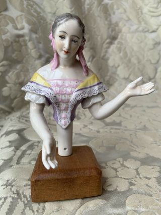 Rare Half - Doll/demi - Figurine/buste Porcelaine/teepuppe/dressel & Kister