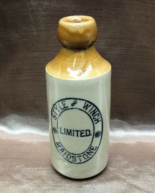 Antique Ginger Beer Bottle Style And Winch Maidstone Limited - No Lid