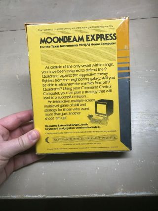 NOS TI - 99/4A Rare Moonbeam Express BOXED MOONBEAM SOFTWARE TAPE 1983 2
