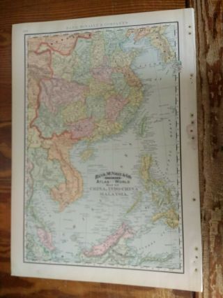 Large Format 1894 Map Of China Indo - China And Part Of Malaysia - Busy Map