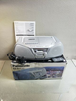 Rare Panasonic Rx - D11 Silver Cd Radio Cassette Boombox With Remote Xbs 2812