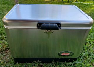 Coleman Rare 44 Qt Steel Belted Cooler Stainless Steel