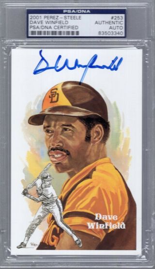Dave Winfield Hand Signed Hall Of Fame Perez Steele Card Rare Psa Slabbed