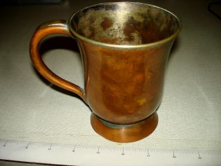 Antique Copper 1 Pint Footed Tankard Mug - Askew Maker Nottingham Uk