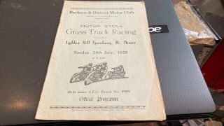 Lydden Hill - - Grass Track Racing 1955 - - - Programme - - 24th July 1955 - - Rare