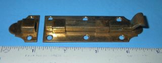 Vintage Hardware Solid Brass Small Door Slide Bolt Old Stock 1 1/8 " X 4 1/2 "