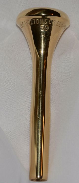 50s Holton 59a Heim 1 Trumpet Mouthpiece Gold Plate Rare Size