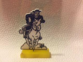 Rare Vintage Rosbro 1950’s Cowboy On Horse With Lasso Hard Plastic Sucker Holder