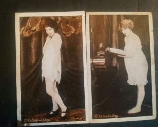 Exhibit Supply Early 1920s Color Pinup Arcade Extremely Rare 2 Card Lot4